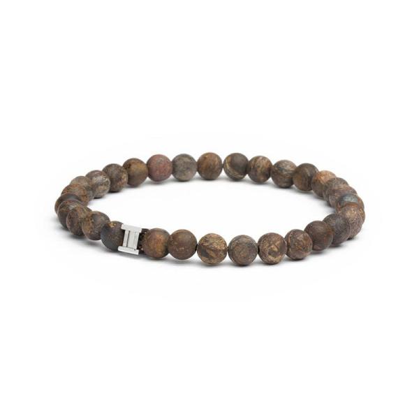 Armband mit 6 mm mattbraunem Bronzitstein - Mat Brown 6mm